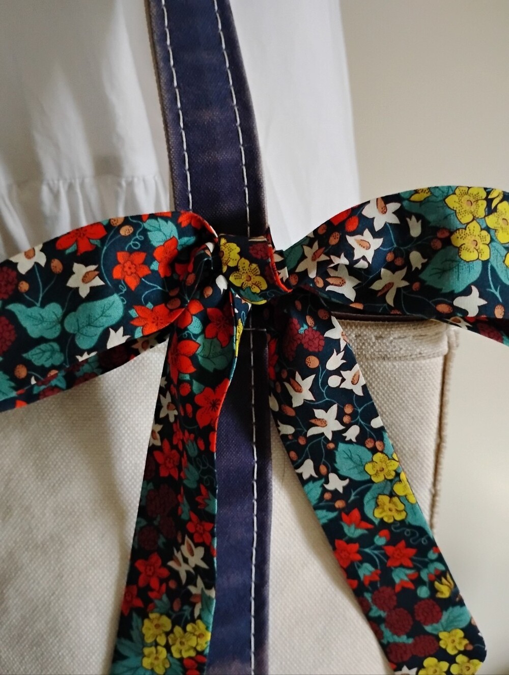 Liberty Art Fabric Tana Lawn Super Skinny Scarf Harvest Berry Colorful Floral - Picture 6 of 13